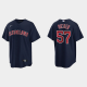 Men's Cleveland Guardians #57 Shane Bieber Navy MLB Jersey