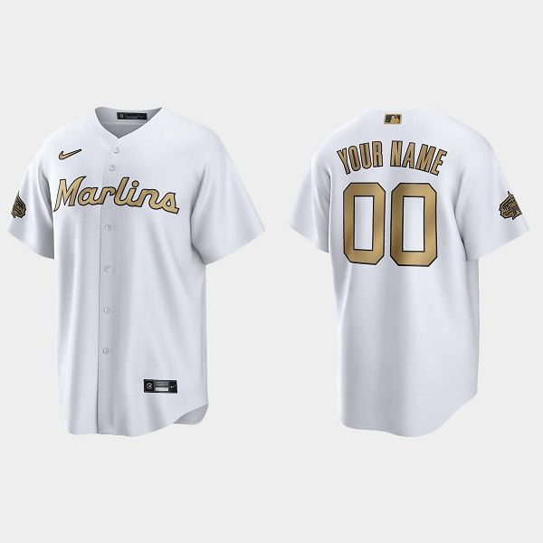 Men's Miami Marlins Custom 2022 MLB All-Star Game Cool Base Jersey - White