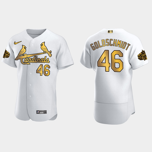 Men's St. Louis Cardinals #46 Paul Goldschmidt 2022 MLB All-Star Game Flex Base Jersey - White Gold