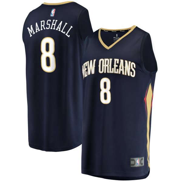 Men's New Orleans Pelicans Naji Marshall Fanatics Navy Fast Break Replica Jersey - Icon Edition