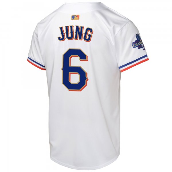 Youth Texas Rangers Josh Jung Nike White 2024 Gold Collection Limited Player Jersey