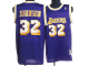 Mitchell and Ness Men's Los Angeles Lakers #32 Orlando Magic Johnson Stitched Purple Throwback NBA Jersey