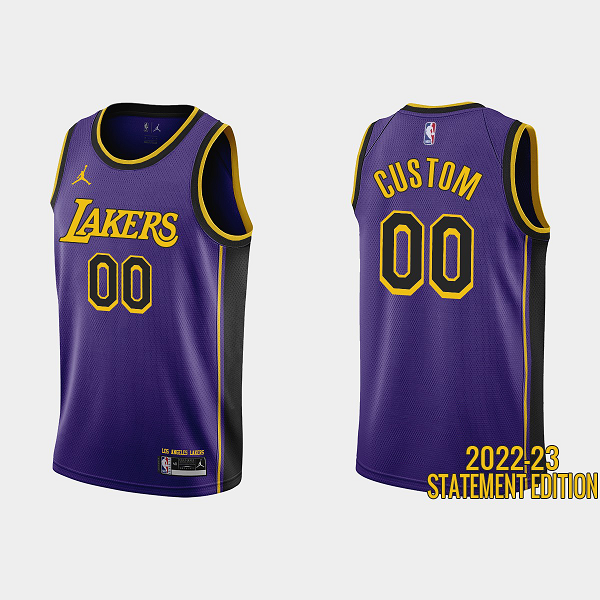 Men's Los Angeles Lakers Custom #00 Purple 2022-23 Statement Edition NBA Jersey