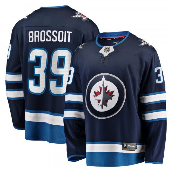 Men's Winnipeg Jets Laurent Brossoit Fanatics Navy Home Premier Breakaway Player Jersey