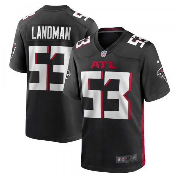 Men's Atlanta Falcons Nate Landman Nike  Black Team Game Jersey