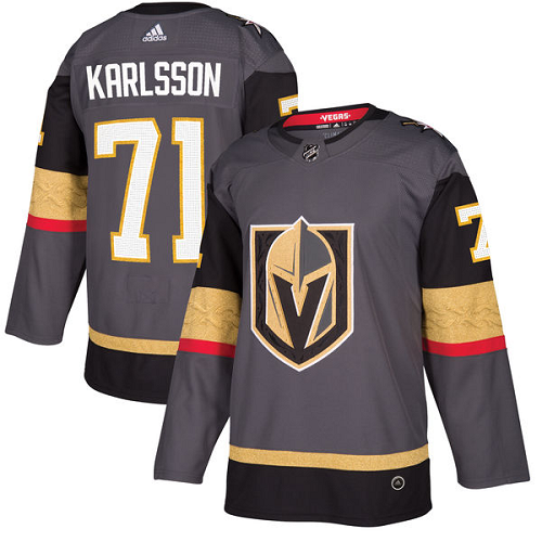 Men's Adidas Vegas Golden #71 Knights William Karlsson Gray Player NHL Jersey