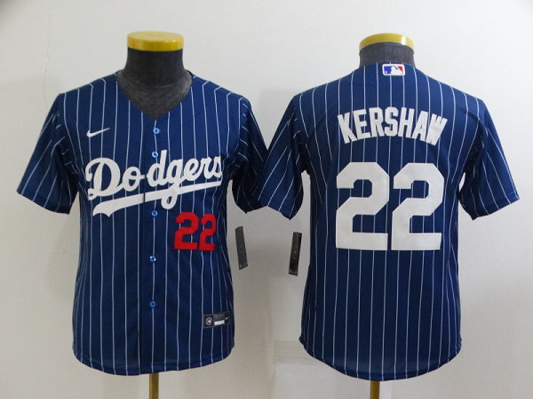 Youth Nike Los Angeles Dodgers #22 Clayton Kershaw Blue Stitched MLB Cool Base Jersey