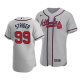 Men's Atlanta Braves #99 Spencer Strider Gray Flex Base Alternate Road Jersey